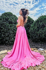 Sexy Prom Dress with Slit, Formal Dress, Graduation School Party Gown
