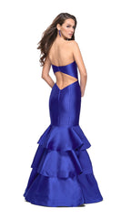 La Femme Strapless Long Tiered Prom Dress 25432