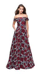 La Femme 25790 Rose-Print Prom Dress