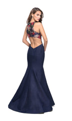La Femme 25885 Navy Blue Long Prom Dress