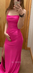 Mermaid Beautiful Spaghetti Straps formal dresses Bridesmaid Dresses evening gown Prom Dress With Split