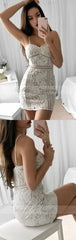 Short White Lace Homecoming Cocktail Dress
