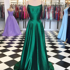 Sexy Backless Prom Dress Green Color ,Pageant Dress, Graduation School Party Gown