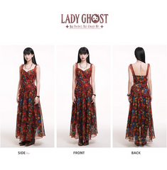 New Fashion Floral Pattern Design Spaghetti Strap Dress HZ1024