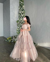 Light Pink A Line Long Prom Dress Sweet Princess Gown J2768
