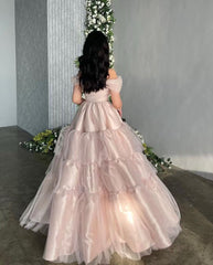 Light Pink A Line Long Prom Dress Sweet Princess Gown J2768