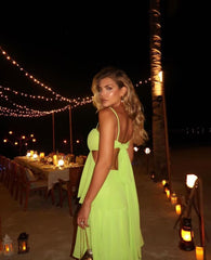 Spaghetti Straps Light Green A Line Long Prom Dresses J2771