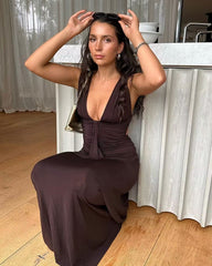 V Neck A Line Long Prom Dress Formal Party Dress J2861