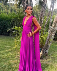 Rose Red Deep V Neck S Line Long Prom Dress J2772