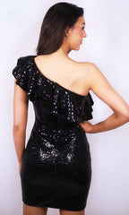 Short Sequin Homecoming Dress with Ruffles 27814