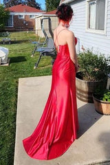 Teal Green Cowl Neck Ruched Lace-Up Long Prom Dress with Slit