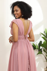 A line Blush Chiffon Bridesmaid Dress