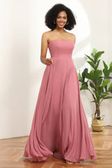 Chiffon A Line Blush Bridesmaid Dress