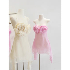 Cute A Line Spaghetti Straps Pink Mini Party Dresses Short Formal Homecoming Dresses Night Chic Elegant Short Dresses Cocktail Dress 16th Birthday Outfits Tulle Hoco Dresses DH2775