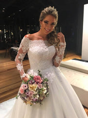 Wholesale Wedding Dress Off The Shoulder Sleeves, Bridal Gown ,Dresses For Brides