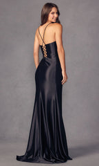 Plunging V-Neck Long Jersey Prom Dress 299