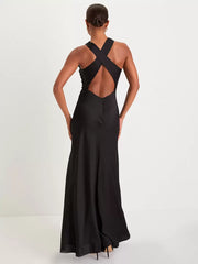 Mermaid Neckline Crossover Back formal dresses evening gown Prom Dresses Bridesmaid Dresses
