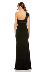 One shoulder long off the shoulder butterfly end with waistline Prom dress