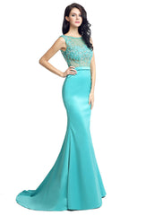 Bateau Neckline Mermaid Formal Dress