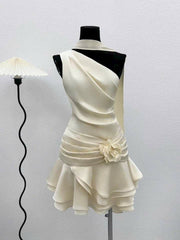 One Shoulder Short Evening Party Dress Homecoming Gowns Classy