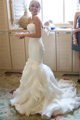 Mermaid Sweetheart Organza Court Train Wedding Dresses