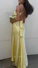 Mermaid Sexy Backless Satin formal dresses Bridesmaid Dresses evening gown Prom Dress