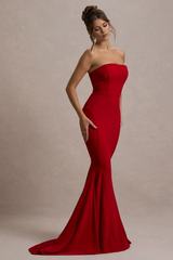 Mermaid strapless strapless backless and floor length evening dress - Jimiss Dress
