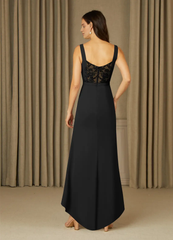 Fish tail lace chiffon and floor length mother of the bride dress