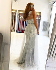 Affordable Lace Silver Prom Dresses One Shoulder Tulle with Beadings