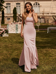 Mermaid Spaghetti Straps Open Back Prom Dress formal dresses evening gown Bridesmaid Dresses