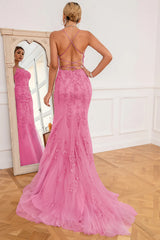 Mint Mermaid Long Prom Dress with Appliques