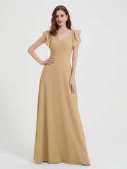 Sweetheart Drifting Sleeves Chiffon Dress