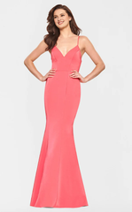 Heart neckline thin shoulder straps satin tight corset back and floor length evening dress