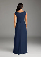 A-Line Lace Chiffon Dark Navy formal dresses evening dress Mother of the Bride Dresses