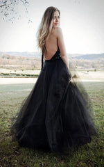 Halter Backless Sexy Tulle Sleeveless Wedding Dress with Sequins