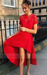 High Low Homecoming Dress,Homecoming Dress with Sleeves