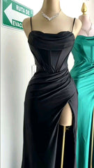 Simple Mermaid Floor Length Prom Dress With Slit Formal Dresses
