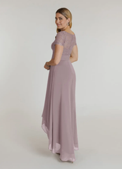 A-Line V-Neck Lace Chiffon Dusk formal dresses evening dress Mother of the Bride Dresses