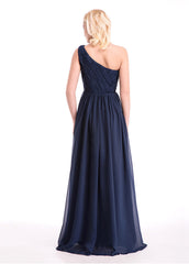One-Shoulder Prom Dress With Beads