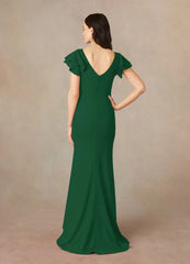 Mermaid Scoop Ruched Dark Green formal dresses evening dress Mother of the Bride Dresses