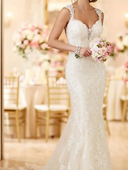 Wedding Dresses V Neck  Lace Spaghetti Strap Mordern Sexy Backless with