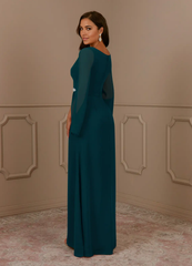 A-Line V-Neck Pleated Chiffon Dress Mother of the Bride Dresses