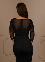 Mermaid Scoop Lace Lace Black Mother of the Bride Dresses