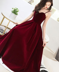 Bourgondische sweetheart thee -lengte prom jurk, bordeauxrode bruidsmeisje jurk, 1