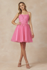 Flower decal short sleeveless dress