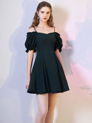 Simple  green chiffon short prom dress, green homecoming dress