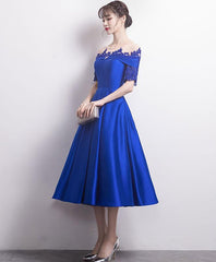 Charming Lace and Satin New Tea Length Bridesmaid Dress, Bridesmaid Dress