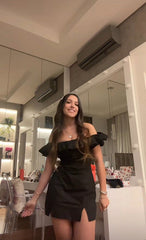 Black Party Dresses Off The Shoulder Sheath Homecoming Dress