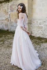 Boho Beach Long Sleeve Cold Shoulder Rustic Wedding Dresses
