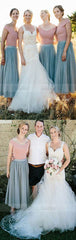 A-Line Pleated Off the Shoulder Sage Bridesmaid Dresses